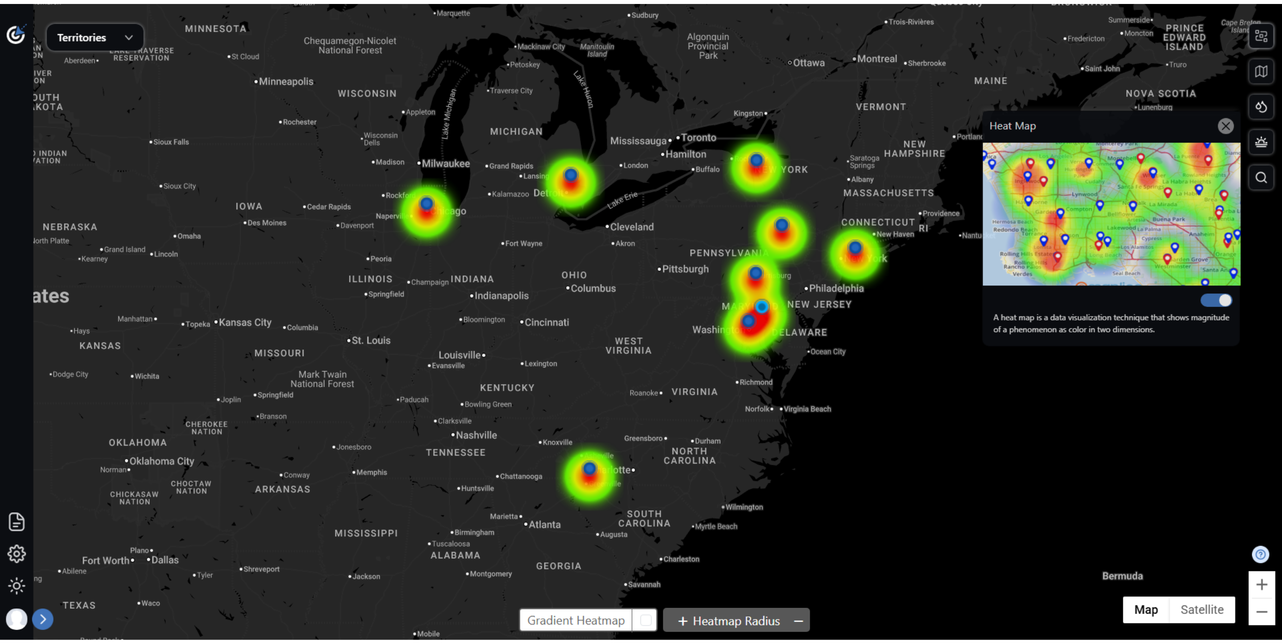 MapView Heat Map